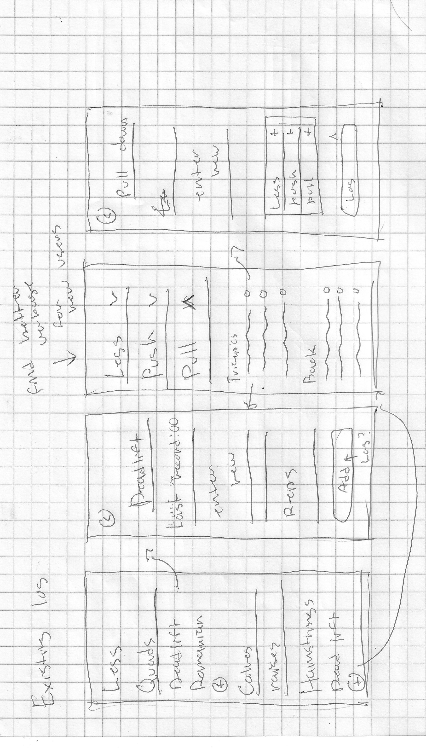 Vasa App workout logging sketch